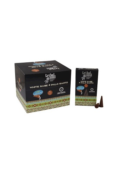 CÔNES JUMBO FONTAINE D'ENCENS 10 pcs – ÁME TRIBALE-SAUGE BLANCHE + PALO SANTO